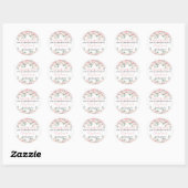 Bloemige Roze Quinceañera Ronde Sticker (Vel)