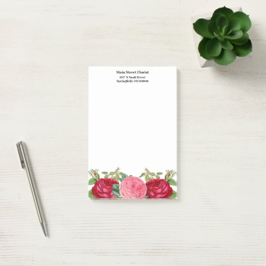 Bloemige Roze Rode Rozen  Post-it® Notes (Kantoor)