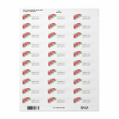 Bloemige roze rozen met blos etiket (Full Sheet)