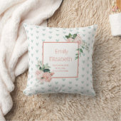 Bloemige Roze Salie Groen Waterverf Bloemige Baby Kussen (Deken)