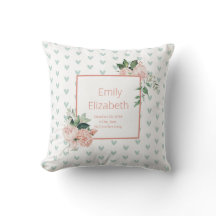 Bloemige Roze Salie Groen Waterverf Bloemige Baby 