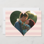 Bloemige roze streep botanische Save The Date-foto Kaart (Achterkant)