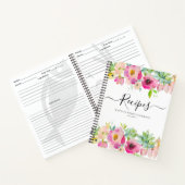 Bloemige Roze Succulente Keukenrecepten met Budget Notitieboek (Binnen)