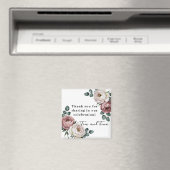 Bloemige Roze Trouwgunst Magneet (Insitu (Vaatwasser))