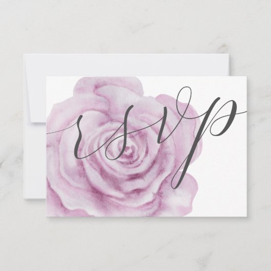 Bloemige Roze Waterverf Trouw RSVP (Voorkant)