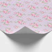  bloemige rozen classic polka-dot Lavendel Cadeaupapier (Hoek)