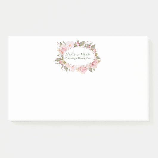  bloemige Rozen Naam Ingeschreven Post-it® Notes (Voorkant)