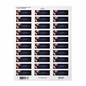 Bloemige Rustieke Houten Trouw Navy Blauwe Label (Full Sheet)