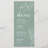 Bloemige Salie Groene Menu (Voorkant)