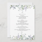 Bloemige Salie Lila Groenelementen All-in-One Trou Kaart (Achterkant)