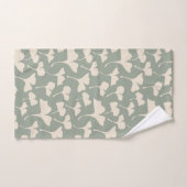 Bloemige saliegroen bad handdoek (Handdoek)