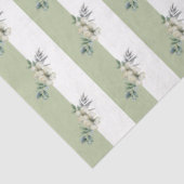 Bloemige saliegroene bruine strepen tissuepapier (Detail)