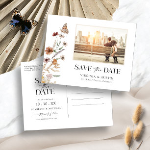 Bloemige Save The Date-ansichtkaart Briefkaart