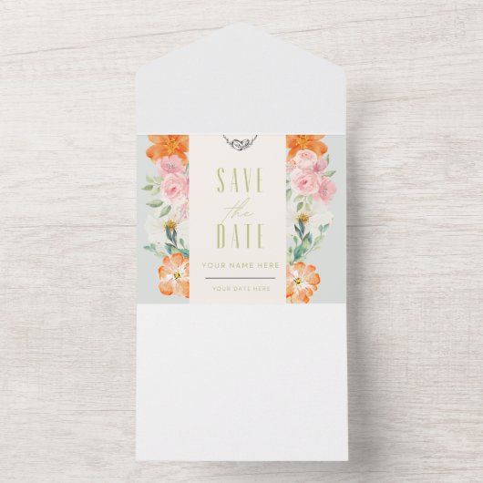 Bloemige Save the Date Kaart (Binnen)