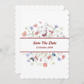 Bloemige "Save The Date" Kaart (Voorkant / Achterkant)