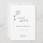 Bloemige Save the Date Minimale Trouw Uitnodiging (Voorkant)
