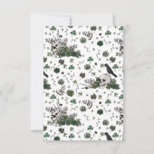 Bloemige Schedel Groene Rozen Gotische Bruidsdouch Bedankkaart (Achterkant)