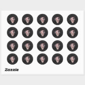 Bloemige Schedel Halloween Bruidsfeest Favor Ronde Sticker (Vel)