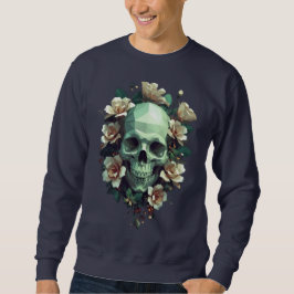 Bloemige Schedel Pixel Art Trui