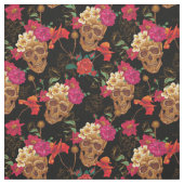 bloemige schedels stof (Swatch)