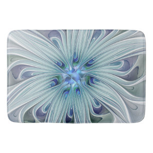 Bloemige schoonheid Abstract modern blauwe pastelb Badmat