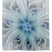 Bloemige schoonheid Abstract modern blauwe pastelb Douchegordijn (Voorkant)