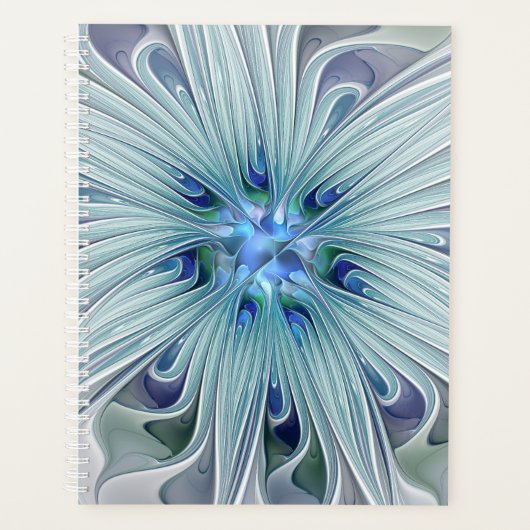 Bloemige schoonheid Abstract modern blauwe pastelb Planner (Voorkant)