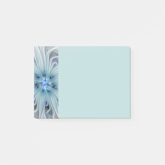 Bloemige schoonheid Abstract modern blauwe pastelb Post-it® Notes (Voorkant)