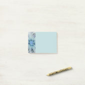 Bloemige schoonheid Abstract modern blauwe pastelb Post-it® Notes (Op bureau)