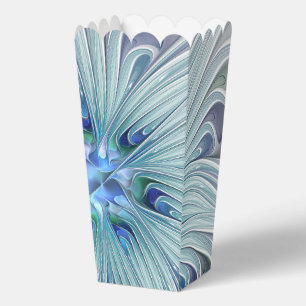 Bloemige schoonheid abstract moderne blauwe pastel bedankdoosjes
