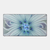 Bloemige schoonheid Abstract moderne blauwe pastel Bureaumat (Voorkant)