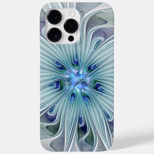 Bloemige schoonheid Abstract moderne blauwe pastel Case-Mate iPhone Case (Achterkant)