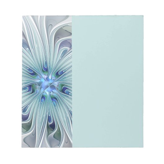 Bloemige schoonheid Abstract moderne blauwe pastel Notitieblok (Voorkant)