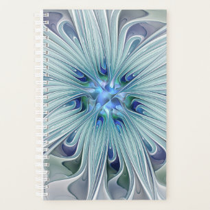 Bloemige schoonheid Abstract moderne blauwe pastel Planner