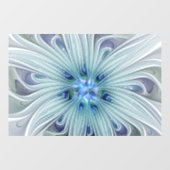 Bloemige schoonheid Abstract moderne blauwe pastel Raamsticker (Vel)