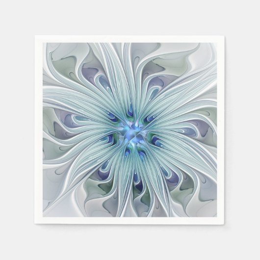 Bloemige schoonheid Abstract moderne blauwe pastel Servetten (Voorkant)