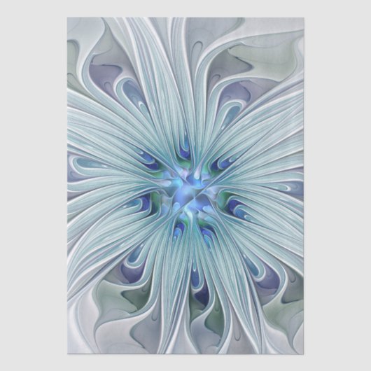 Bloemige schoonheid Abstract moderne blauwe pastel Tissuepapier (Voorkant)