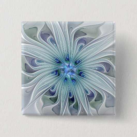 Bloemige schoonheid Abstract moderne blauwe pastel Vierkante Button 5,1 Cm (Voorkant)