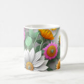 Bloemige schoonheid koffie koffiemok (Voorkant rechts)