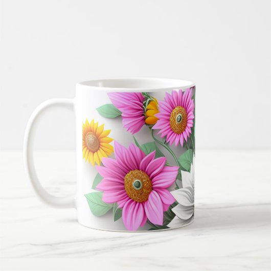 Bloemige schoonheid koffie koffiemok (Links)