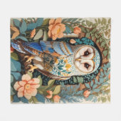 bloemige schuur uil fleece deken (Voorkant (Horizontaal))