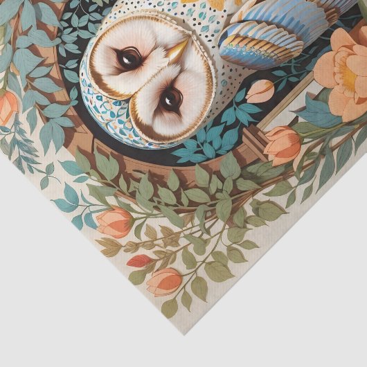  bloemige schuur uil tissuepapier (Detail)