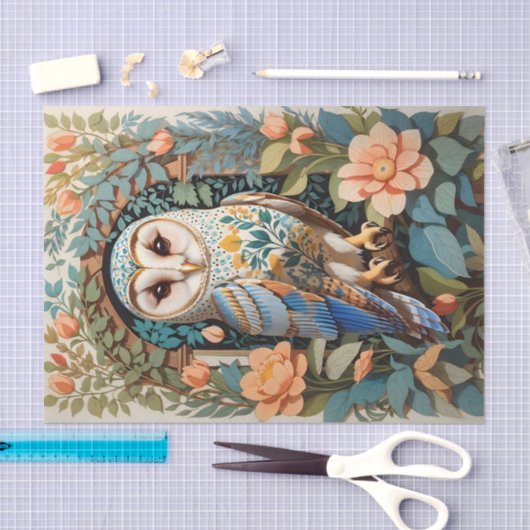  bloemige schuur uil tissuepapier (Craft)