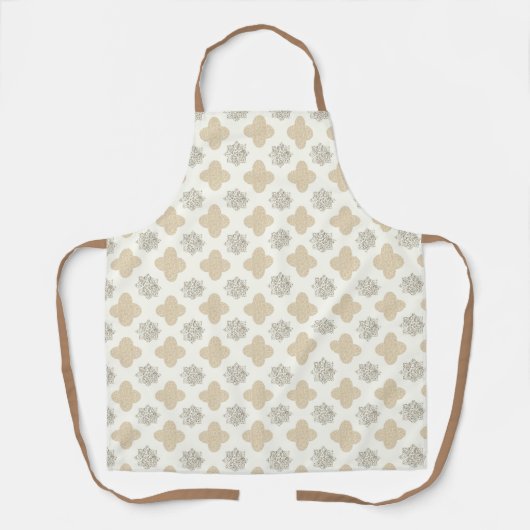 Bloemige Sepia Arabesque Schort (Voorkant)
