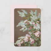 Bloemige sering en rozen notitiekaart met envelop (Voorkant / Achterkant)