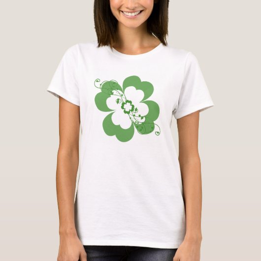 Bloemige Shamrock T-shirt (Voorkant)