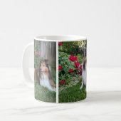 Bloemige Sheltie Koffiemok (Voorkant links)