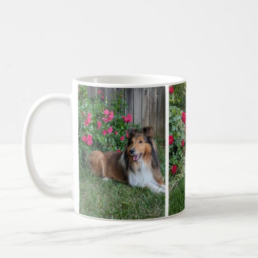 Bloemige Sheltie Koffiemok (Links)