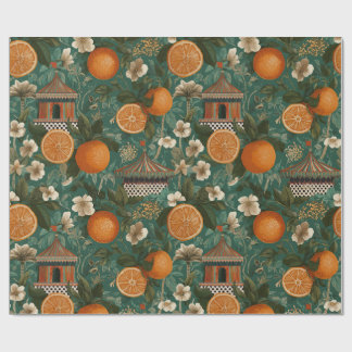 Bloemige Sinaasappels Decoratiepapier voor Cadeauv Cadeaupapier
