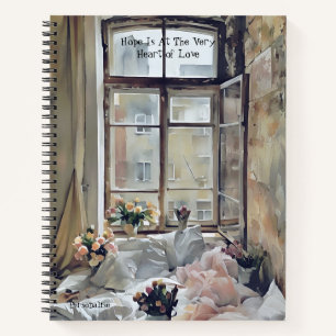 Bloemige Slaapkamer Decoratie Liefdescitaat Vintag Notitieboek